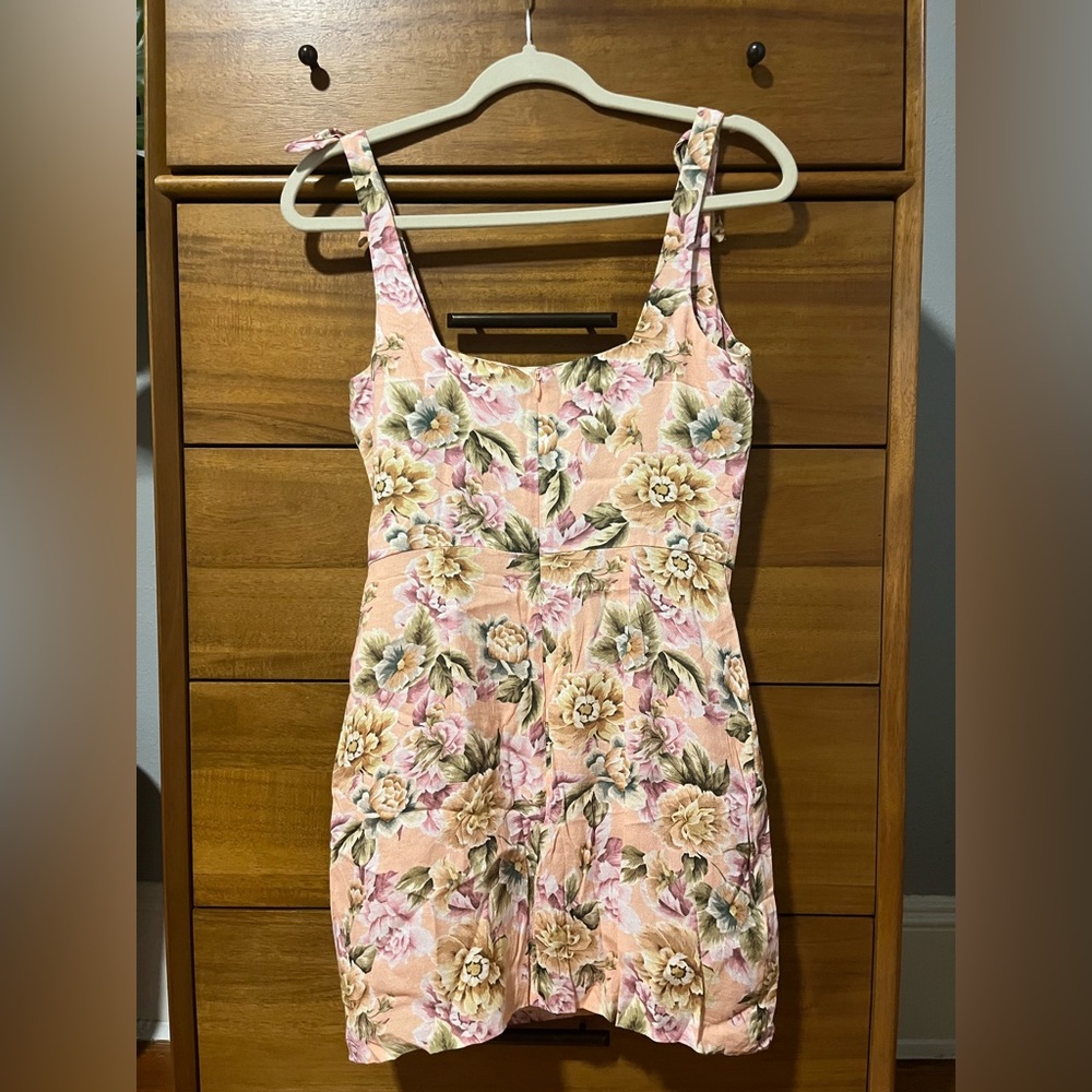 Amanda Uprichard Capulet Floral Tie Shoulder Floral Dress - Size Small - Picture 5 of 8